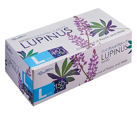 川西工業 ハイブリッドグローブ ルピナス 粉無 150枚 L 2020-L 1箱(ご注文単位1箱)【直送品】