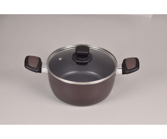 パール金属 ニューチャコ ふっ素加工IH対応ガラス蓋付両手鍋 20cm HB-1669 1個（ご注文単位1個）【直送品】