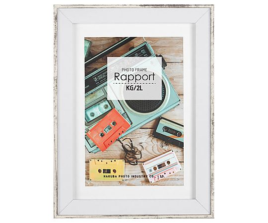 ハクバ写真産業 フォトフレーム ラポール 2L ウッディホワイト FWRP-WW2L 1個(ご注文単位1個)【直送品】