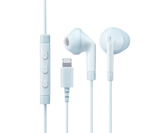 エレコム ステレオヘッドホン(マイク付) セミオープン型 Lightning 13.6mmドライバ FAST MUSIC F10I ブルー EHP-LF10IMABU 1個(ご注文単位1個)【直送品】