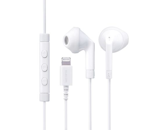 エレコム ステレオヘッドホン(マイク付) セミオープン型 Lightning 13.6mmドライバ FAST MUSIC F10I ホワイト EHP-LF10IMAWH 1個(ご注文単位1個)【直送品】