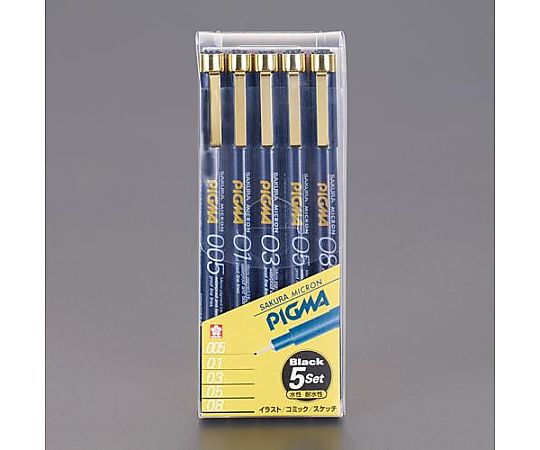 アズワン 5本組 水性製図用マーカーセット(耐水/耐光性) EA765MV-209 1個(ご注文単位1個)【直送品】