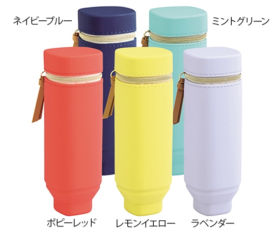 LIHITLAB Bloomin スタンドペンケース スクエアタイプ ネイビーブルー A7732-11 1個(ご注文単位1個)【直送品】