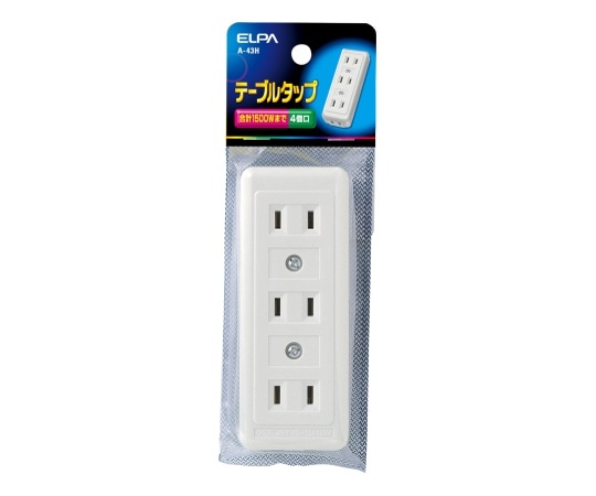 ELPA テーブルタップ 4P A-43H 1個(ご注文単位1個)【直送品】