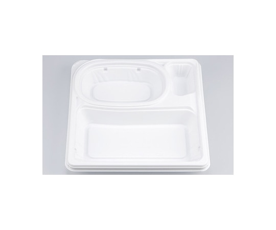 シーピー化成 プラスチック製 簡易食品容器  231×231×33mm CBFNランチ13 ホワイト本体 50枚×8袋 07103001300300000 1ケース(ご注文単位1ケース)【直送品】