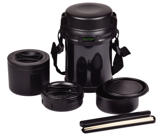 パール金属 エコランチ ダブルステンレスランチジャー1800 ブラック HB-254 1個(ご注文単位1個)【直送品】