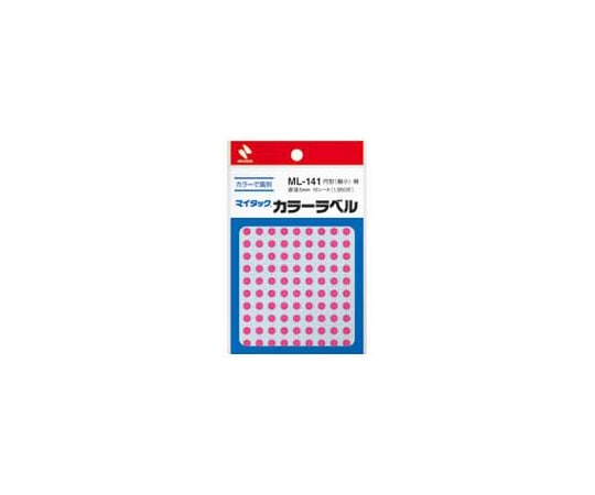 ニチバン マイタック カラーラベル 桃 5mm 1パック(130片×15シート入) ML-14111 1パック(ご注文単位1パック)【直送品】