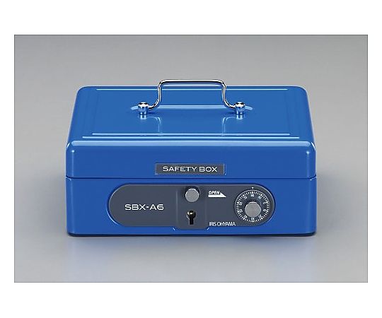 アズワン 195x155x 85mm 手提げ金庫(ブルー) EA961KA-33A 1個(ご注文単位1個)【直送品】