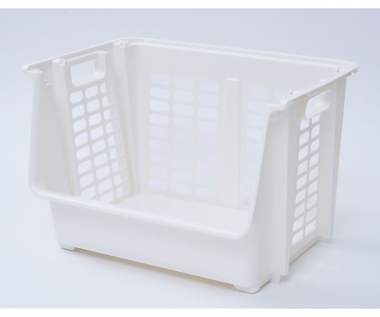 山善(YAMAZEN) 積み重ねバスケット 深型 ホワイト YST-30(WH) 1個(ご注文単位1個)【直送品】