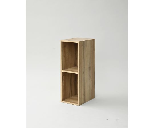 山善(YAMAZEN) すきま収納 カラーボックス本棚 スリムユニット 20cm×2段 SLU-60202(OAK3D) 1台(ご注文単位1台)【直送品】