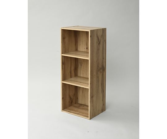 山善(YAMAZEN) すきま収納 カラーボックス本棚 スリムユニット 35cm×3段 SLU-90353(OAK3D) 1台(ご注文単位1台)【直送品】