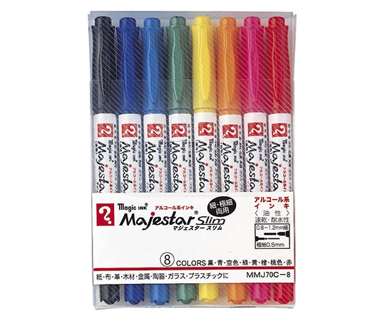 寺西化学 マジックインキ マジェスタースリム 8色セット MMJ70C-8 1個(ご注文単位1個)【直送品】