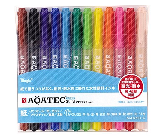 寺西化学 マジック アクアテックスリム 12色セット MAQ70C-12 1個(ご注文単位1個)【直送品】