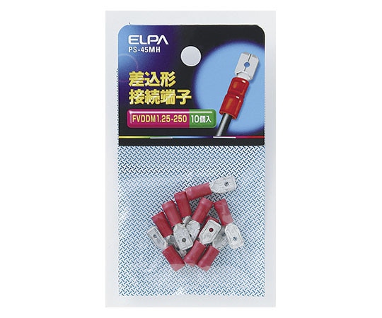 ELPA 差込形接続端子 M形 レッド PS-45MH 1個(ご注文単位1個)【直送品】