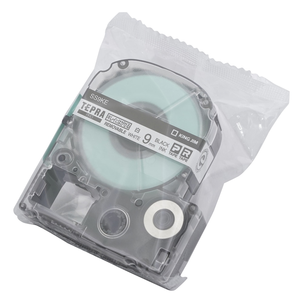 キングジム テプラ専用 テープカートリッジ ホワイト(弱粘着) SS9KE 1個(ご注文単位1個)【直送品】