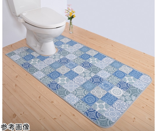 三愛繊維 拭けるマットシリーズ アンティグロ トイレマット ブルー 800×1150mm  1枚(ご注文単位1枚)【直送品】