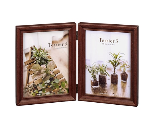 ハクバ写真産業 フォトフレーム テリア3 2Lサイズ 2面(タテ・タテ) ブラウン FWTR3-BR2L2T 1個(ご注文単位1個)【直送品】