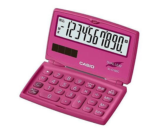 エスコ 10桁 手帳型計算機(ピンク) EA761G-27B 1個(ご注文単位1個)【直送品】