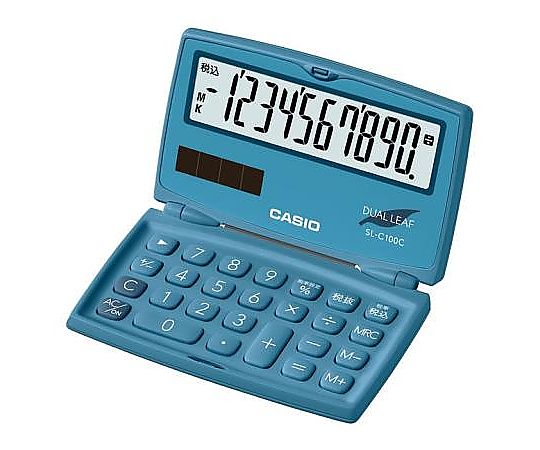 エスコ 10桁 手帳型計算機(ブルー) EA761G-28B 1個(ご注文単位1個)【直送品】