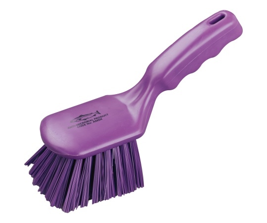 ヒルブラシ（サーモンブラシ） サーモンレジンブラシ 柄付ブラシ(抗菌シリーズ) パープル 毛丈44mm AMD4 1本（ご注文単位1本）【直送品】