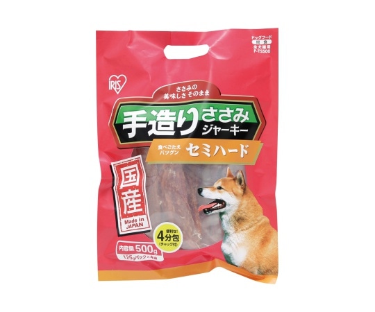 アイリスオーヤマ 国産手造りささみジャーキーセミハード 500g P-TS500 1袋（ご注文単位1袋）【直送品】