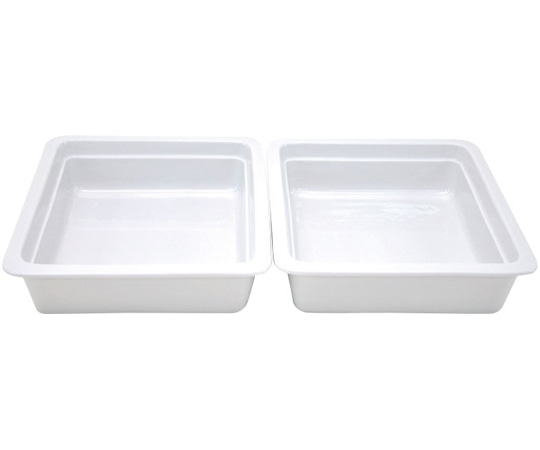 アズワン 陶器角型 1/2(2枚セット)1セット(2個入) 11207 1セット（ご注文単位1セット）【直送品】