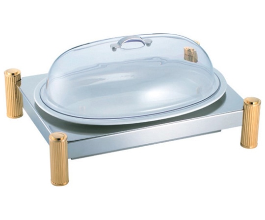 アズワン SW 電気ビュッフェウォーマースタンド 小判陶器皿セット 16インチ  1個（ご注文単位1個）【直送品】