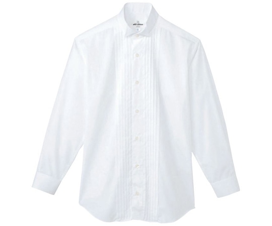 アズワン ピンタック ウイングカラーシャツ[男] S KM-4092 S 1枚（ご注文単位1枚）【直送品】