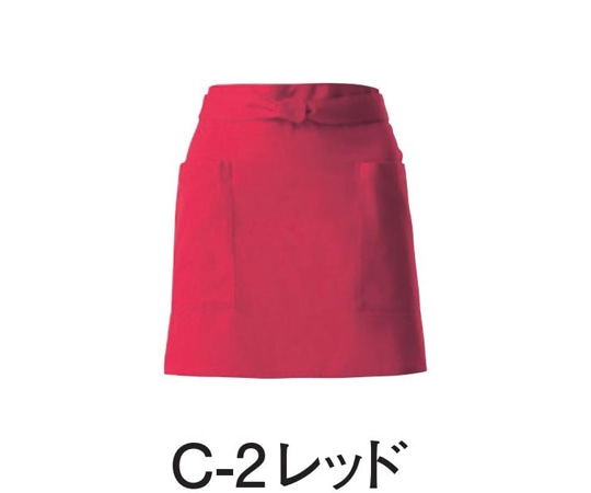 アズワン ショートエプロン レッド T-6878 C-2 レッド 1枚（ご注文単位1枚）【直送品】