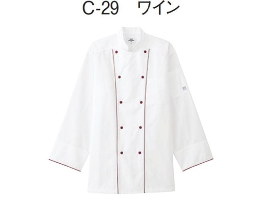 アズワン ウルトラ軽量コックコート[男女兼用] 2列ボタン ワイン 3L AS-8708 3L C-29ワイン 1枚（ご注文単位1枚）【直送品】