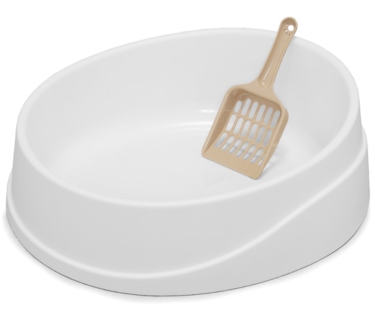 アイリスオーヤマ 倒れにくいネコのトイレ オープンタイプ ホワイト/ベージュ OCLP-390 1個（ご注文単位1個）【直送品】