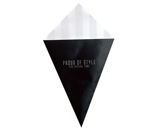 ヤマニパッケージ スナック・軽食袋 モノトーン耐油三角袋ブラック 3000枚 10-319B 1ケース(ご注文単位1ケース)【直送品】