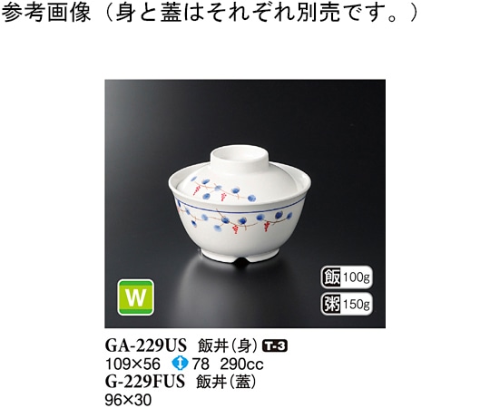 スリーライン 飯丼(身) 遊奏 109×56mm 10個入 GA-229US 1袋（ご注文単位1袋）【直送品】