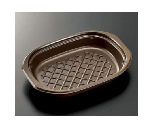 中央化学 惣菜容器 BAKEQ オーバルロースター 500 茶 本体 600枚 654699 1ケース(ご注文単位1ケース)【直送品】