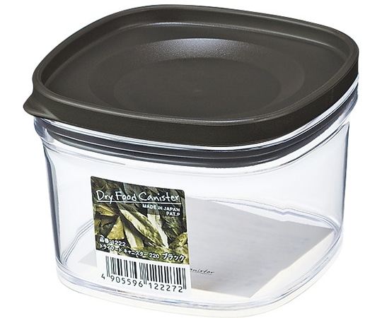 イノマタ化学 ドライフードキャニスター220 ブラック #1222 1個（ご注文単位1個）【直送品】