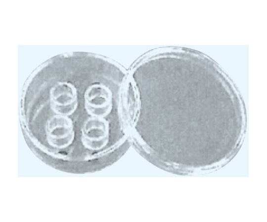 日本理化学器械 小 ディッシュ4ウェル ほうけい酸ガラス(JR-1) C-4 1個（ご注文単位1個）【直送品】