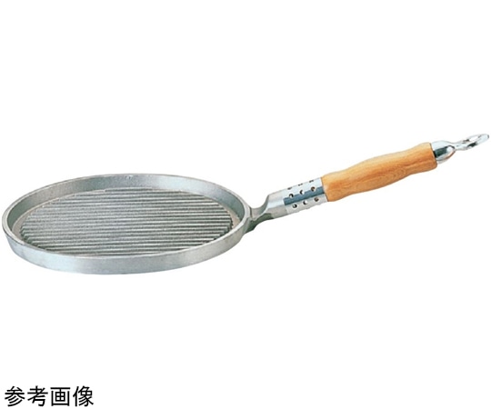 鋳物屋 アルミ鋳物 木柄小判型グリルパン 大  1個（ご注文単位1個）【直送品】