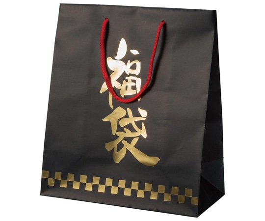 アズワン 手提げ紙袋 福袋 福ノワール 30×15×35cm 10枚入 38-151-9-2 1個(ご注文単位1個)【直送品】