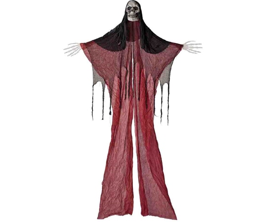 アズワン ハンギングカーテン レッドリーパー ハロウィンホラー飾り ガイコツ 360cm 37-21-4-1 1個（ご注文単位1個）【直送品】