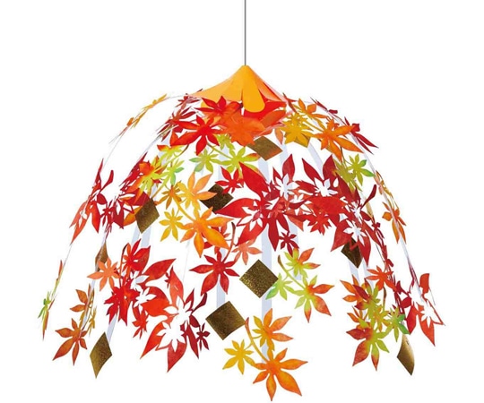 アズワン たそがれ紅葉2段センター 秋天井飾り 37-32-7-1 1個（ご注文単位1個）【直送品】