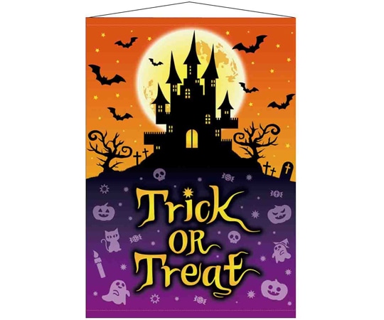 アズワン ハロウィンビッグタペストリー キャッスル 140×200cm(防炎加工) 37-33-7-1 1個（ご注文単位1個）【直送品】