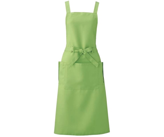 KAZEN 胸当てエプロン オリーブ L APK494-78 L 1枚(ご注文単位1枚)【直送品】