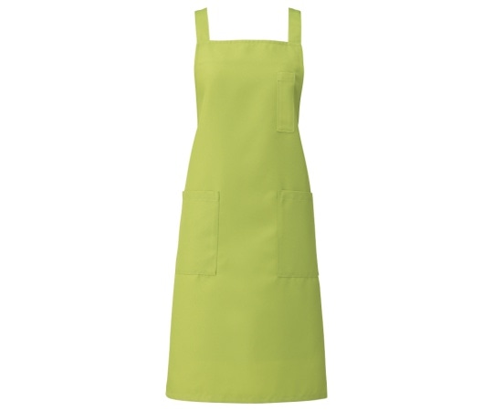 KAZEN 胸当てエプロン オリーブ フリー APK499-78 フリー 1枚（ご注文単位1枚）【直送品】