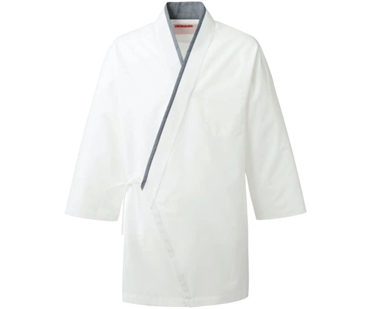 KAZEN ハッピコート 白xグレー LL APK550-10 LL 1枚（ご注文単位1枚）【直送品】