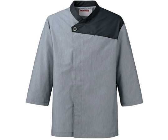 KAZEN 和風シャツ グレーx黒 LL APK553-11 LL 1枚（ご注文単位1枚）【直送品】