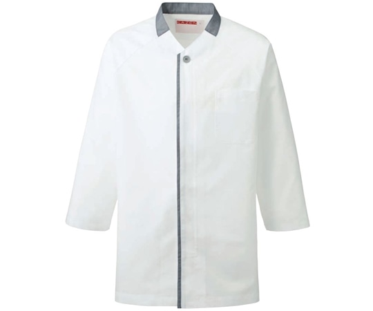 KAZEN 和風シャツ 白xグレー LL APK554-10 LL 1枚（ご注文単位1枚）【直送品】