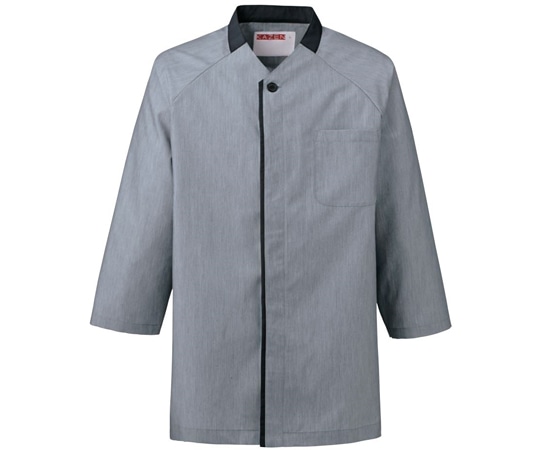 KAZEN 和風シャツ グレーx黒 S APK554-11 S 1枚（ご注文単位1枚）【直送品】