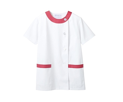 住商モンブラン 調理衣 レディス 半袖 白/ピンク 1-094 S 1枚（ご注文単位1枚）【直送品】