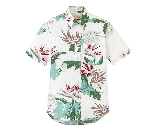 FACE アロハシャツ(リーフ柄) ホワイト LL FB4518U-15 LL 1枚（ご注文単位1枚）【直送品】