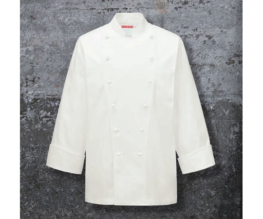 KAZEN 男子シェフコート長袖 白 3L APK2055 3L 1枚（ご注文単位1枚）【直送品】